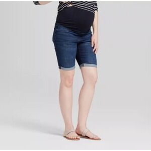 New Isabel Maternity Ingrid & Isabel Bermuda Jean Short midnight sky denim sz 6